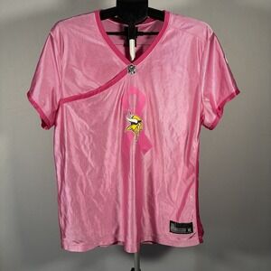 NFL Reebok 2XL Pink Ribbon Vikings Womens Jersey 09 Breast Cancer Minnesota Plus